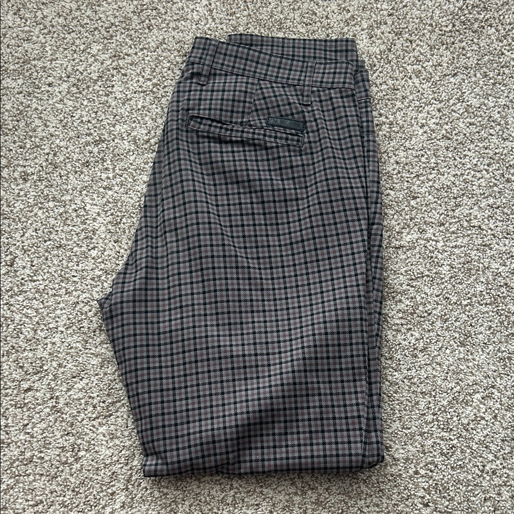 AG Adriano Goldschmied Men's Black Checkered Pants